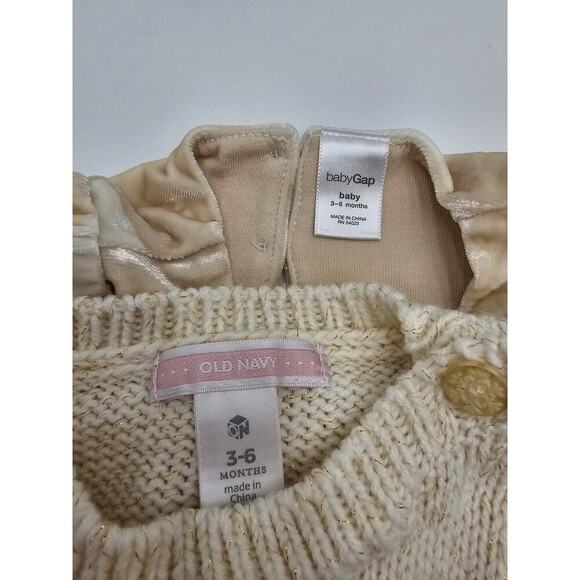 2 Gap/Old Navy Girl's Size 3-6M Cream Dresses - Picture 8 of 8